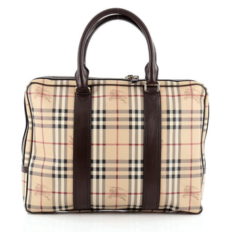 Burberry Briefcase Haymarket Coated Canvas Large