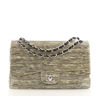 Chanel Classic Double Flap Bag Printed Patent Jumbo