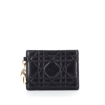 Christian Dior Lady Dior Card Holder Cannage Quilt Lambskin