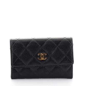 Chanel CC Flap Card Case Quilted Caviar
