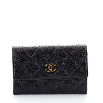 Chanel CC Flap Card Case Quilted Caviar