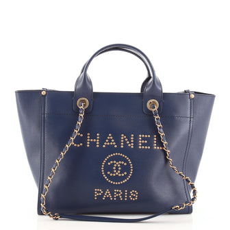 Chanel Deauville Tote Studded Caviar Small