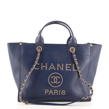 Chanel Deauville Tote Studded Caviar Small