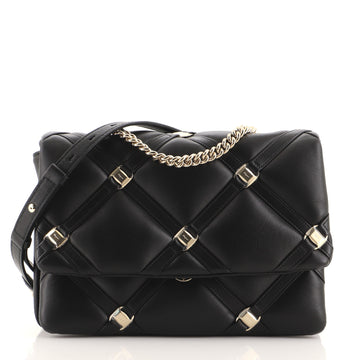 Salvatore Ferragamo Vara Soft Flap Bag Studded Quilted Leather Small