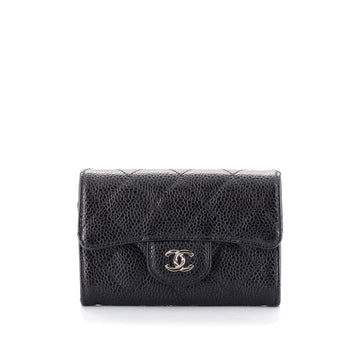 Chanel Classic Flap Card Case Quilted Caviar