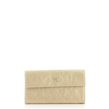 Chanel Palette Trifold Wallet Quilted Aged Calfskin Long