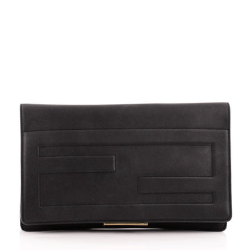 Fendi Tube Macro Clutch Leather