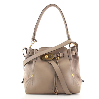 Chloe Owen Bucket Bag Leather and Suede Medium