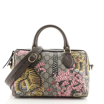 Gucci Boston Bag Bengal Print GG Coated Canvas Medium