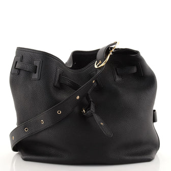 Salvatore Ferragamo Carla Drawstring Bucket Bag Leather Large