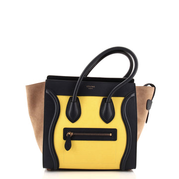 Celine Tricolor Luggage Bag Leather Micro