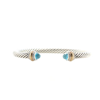 David Yurman Cable Classic Bracelet Sterling Silver with 14K Yellow Gold and Topaz 5mm