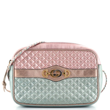 Gucci Trapuntata Camera Bag Quilted Laminated Leather Medium