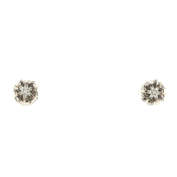 David Yurman Starburst Stud Earrings Sterling Silver with Diamonds Petite