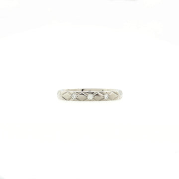 Chanel Matelasse Band 3 Diamonds Ring Platinum and Diamonds