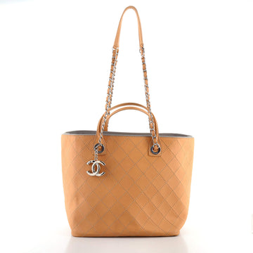 Chanel CC Charm Chain Shopping Tote Quilted Calfskin Large