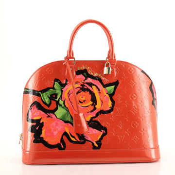 Louis Vuitton Alma Handbag Limited Edition Monogram Vernis Roses GM