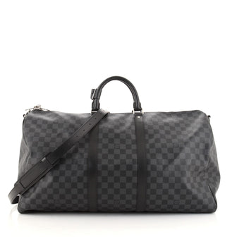 Louis Vuitton Keepall Bandouliere Bag Damier Graphite 55
