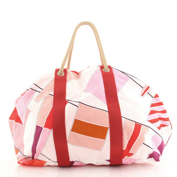Hermes Drapeaux Au Vent Bag Printed Canvas Large