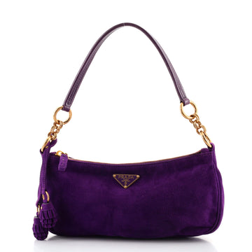 Prada Pochette Shoulder Bag Suede Small