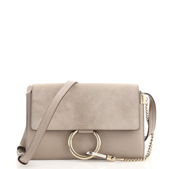 Chloe Faye Shoulder Bag Leather and Suede Small