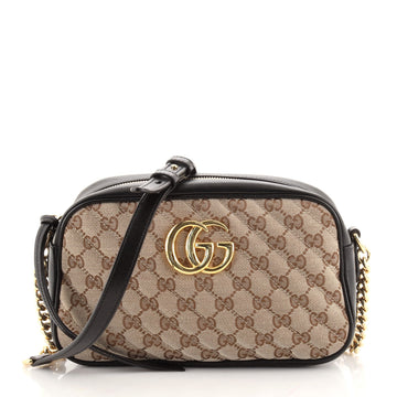 Gucci GG Marmont Shoulder Bag Diagonal Quilted GG Canvas Small