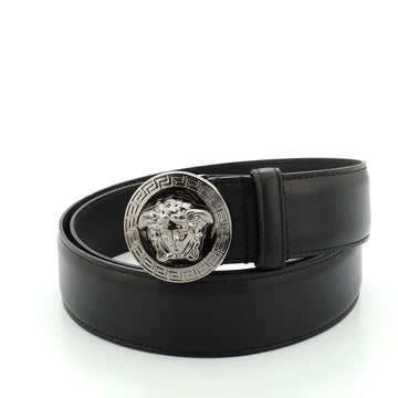 Versace Classic Medusa Round Buckle Belt Leather Wide