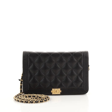 Chanel Boy Wallet on Chain Quilted Caviar