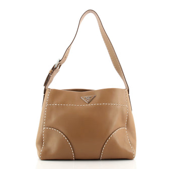 Prada Belted Hobo Stitched City Calf Medium