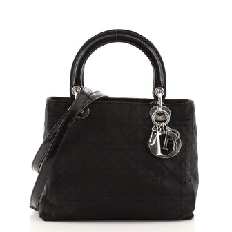 Christian Dior Vintage Lady Dior Bag Cannage Quilt Nylon Medium