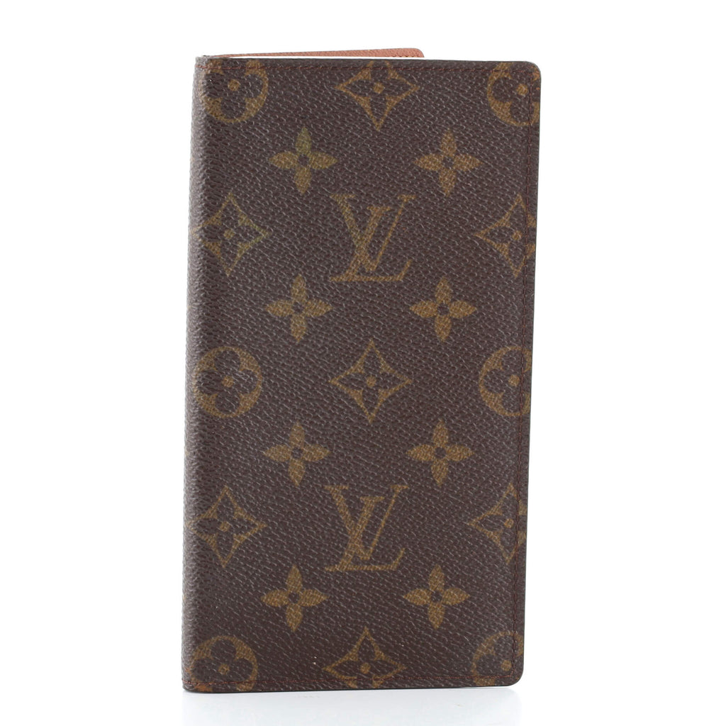 Louis Vuitton Checkbook Cover Monogram Canvas Brown 1003075