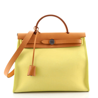 Hermes Herbag Zip Leather and Toile 31