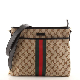Gucci Front Pocket Web Messenger GG Canvas Small