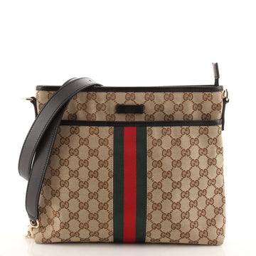 Gucci Front Pocket Web Messenger GG Canvas Small