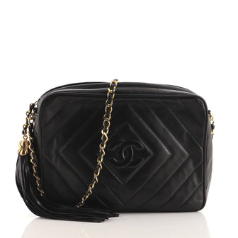 Chanel Vintage Diamond CC Flap Pocket Camera Bag Quilted Lambskin Medium