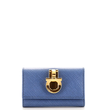 Salvatore Ferragamo Gancini 6 Key Holder Saffiano Leather