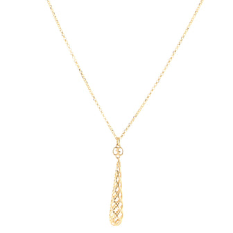 Gucci Diamantissima Teardrop Pendant Necklace 18K Yellow Gold