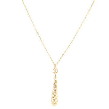 Gucci Diamantissima Teardrop Pendant Necklace 18K Yellow Gold