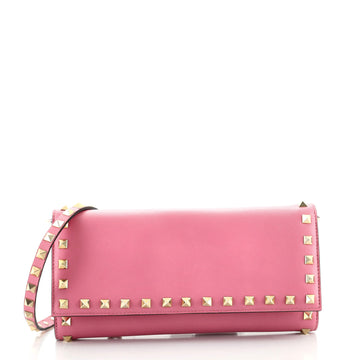 Valentino Rockstud Trifold Travel Wallet Leather