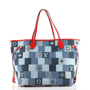 Louis Vuitton Neverfull Tote Damier and Monogram Patchwork Denim MM