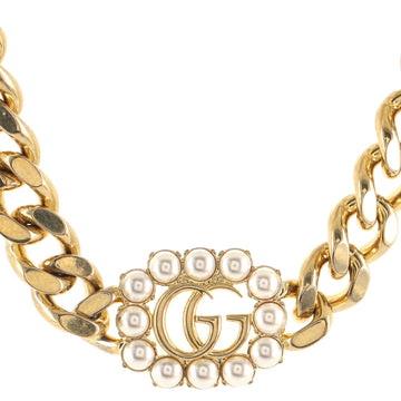 Gucci GG Marmont Choker Necklace Metal with Faux Pearls