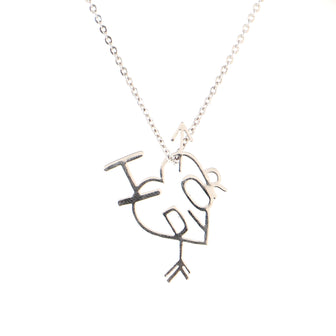Christian Dior Vintage Heart and Arrow Pendant Necklace Metal