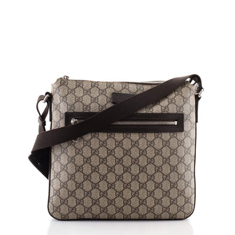 Gucci Front Zip Messenger GG Coated Canvas Medium