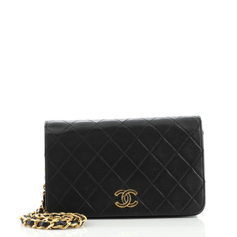 Chanel Vintage Full Flap Bag Quilted Lambskin Mini