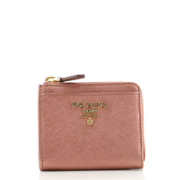 Prada Zip Around Wallet Saffiano Leather Compact