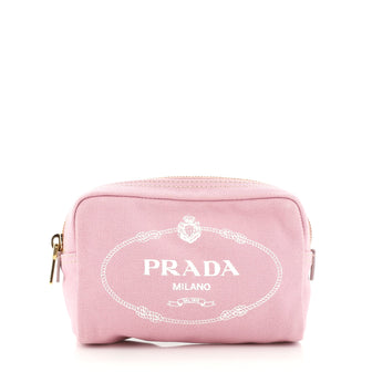Prada Logo Cosmetic Pouch Canvas Mini