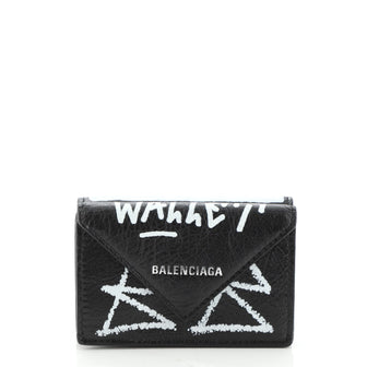 Balenciaga Graffiti Papier Flap Wallet Leather Mini