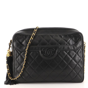 Chanel Vintage Front Pocket Camera Bag Quilted Lambskin Large