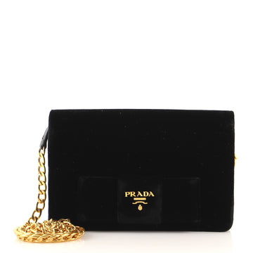 Prada Bow Wallet on Chain Velvet