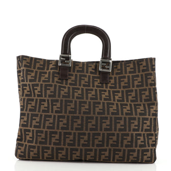 Fendi Vintage FF Handle Tote Zucca Canvas Large